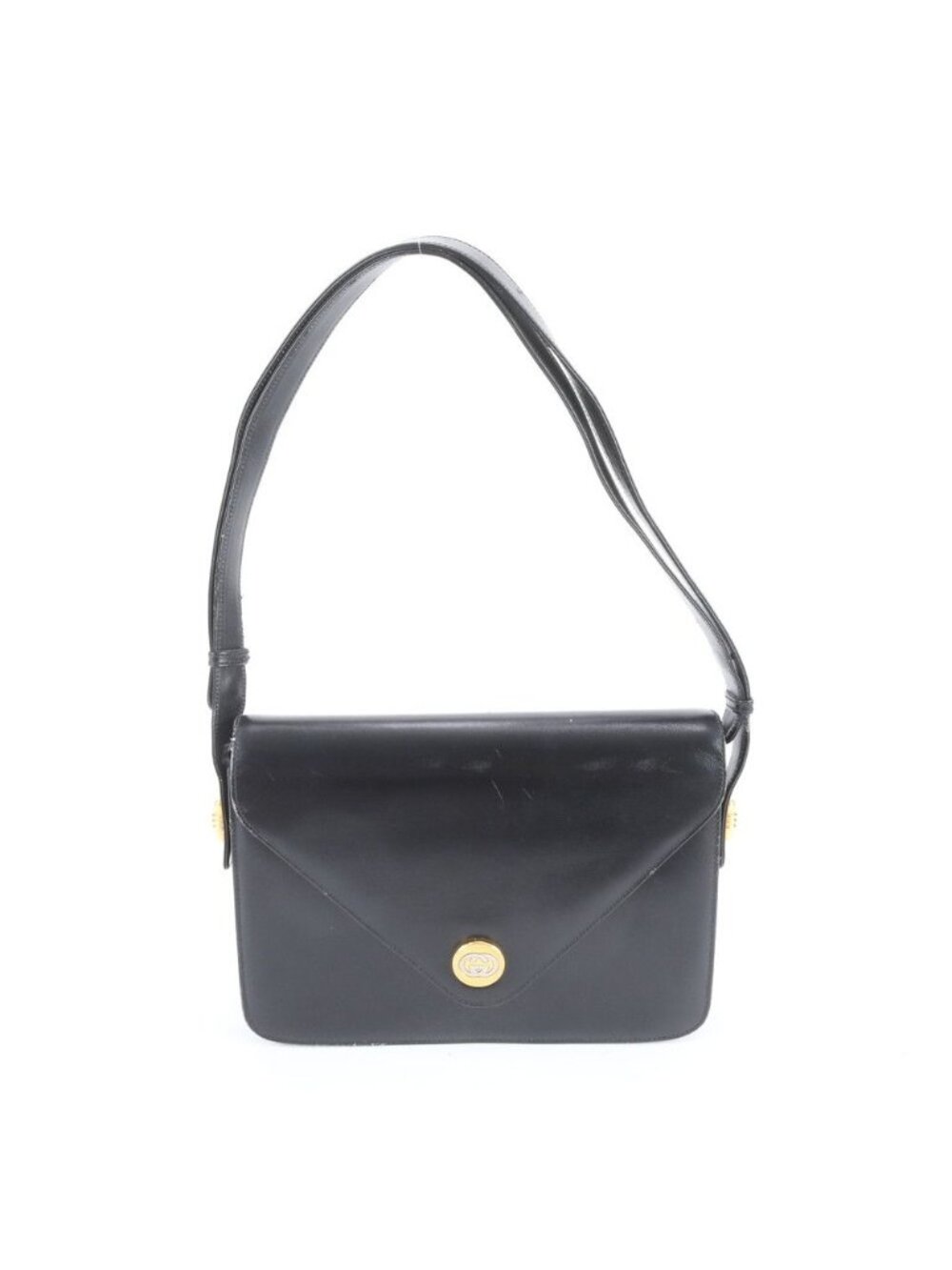 ★SOLD★ Gucci Vintage Leather 2-Way Shoulder Bag Crossbody Hand Black - Picture 3 of 10